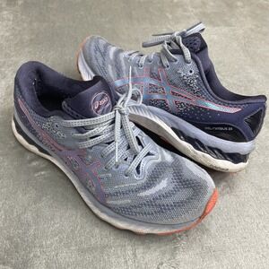 Asics Womens Gel Nimbus 23 1012A885 Blue Running Shoes Sneakers Size 8.5 See Pic